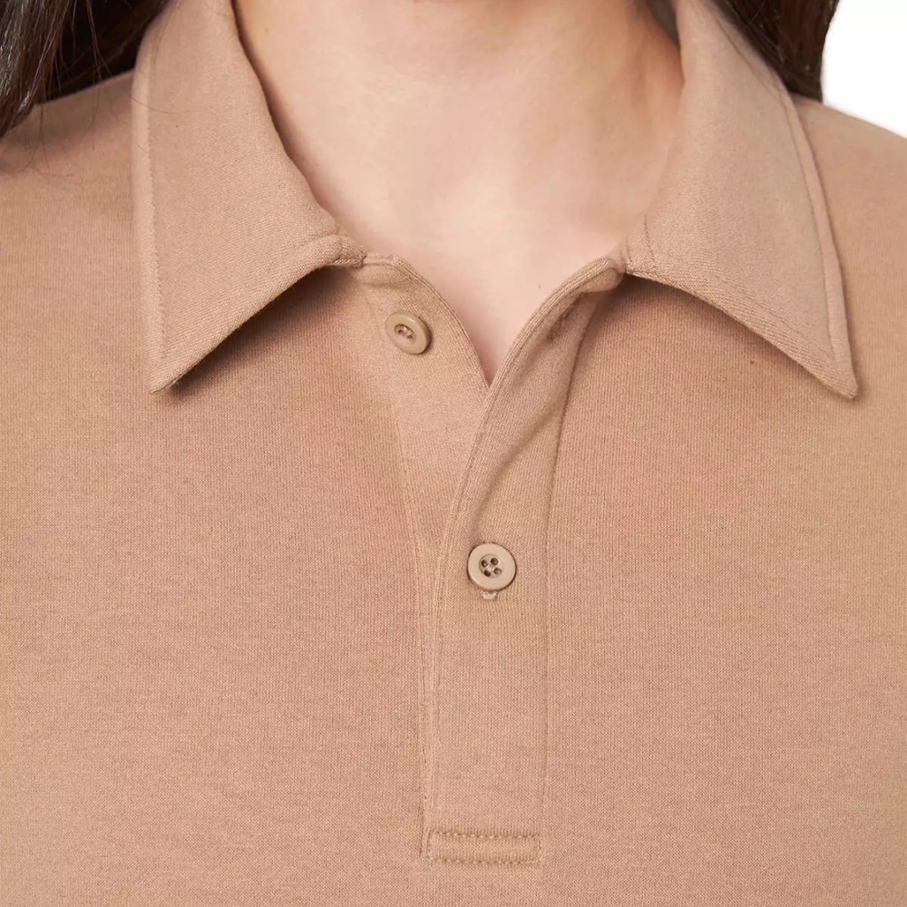 Mondetta Ladies' Collared Fleece Pullover, Natural, Size S - Picture 3 of 3